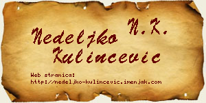 Nedeljko Kulinčević vizit kartica